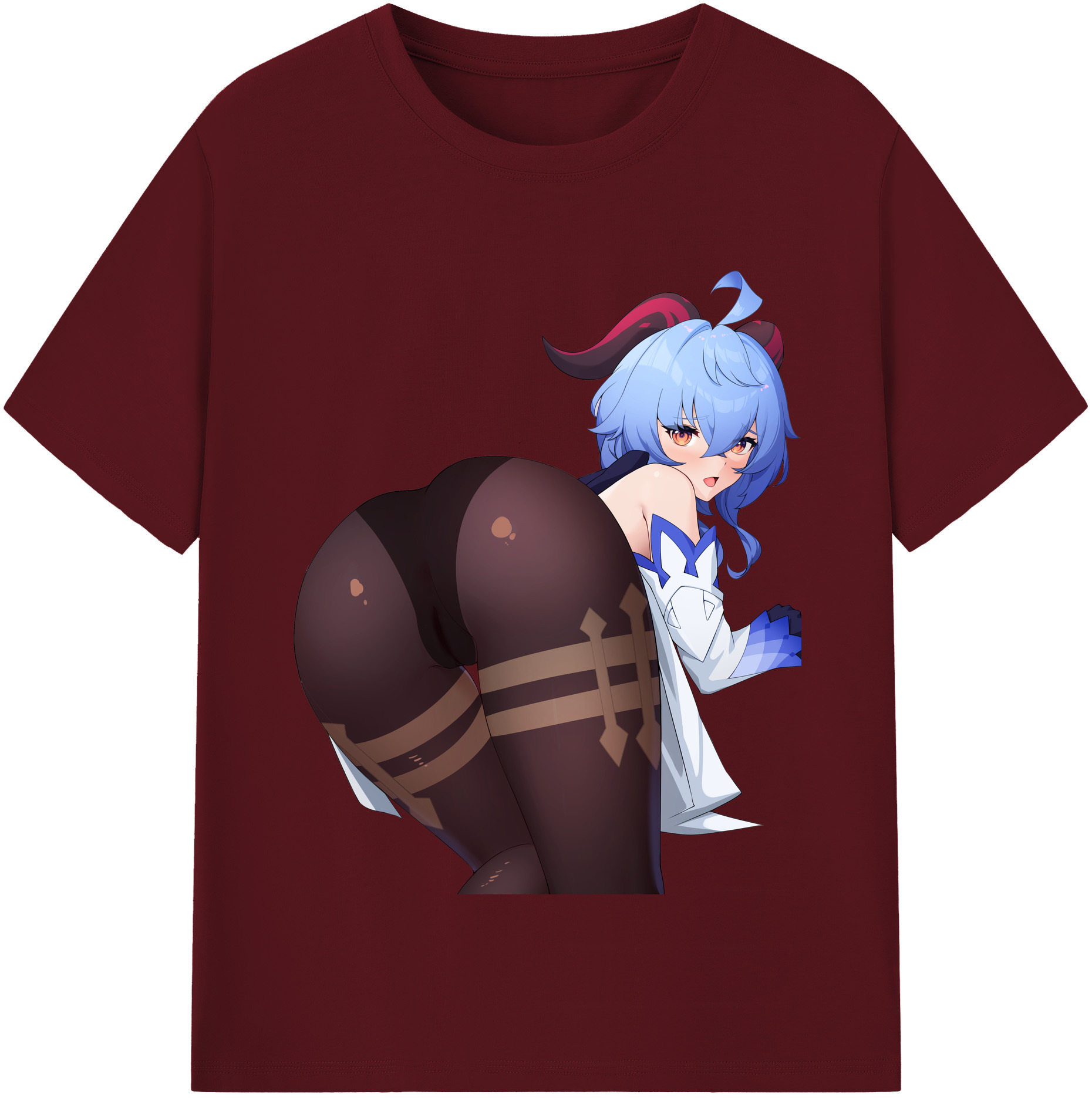 げんし神 甘雨 かんう genshin Ganyu 綿100％半袖Tシャツ（フロントプリント）